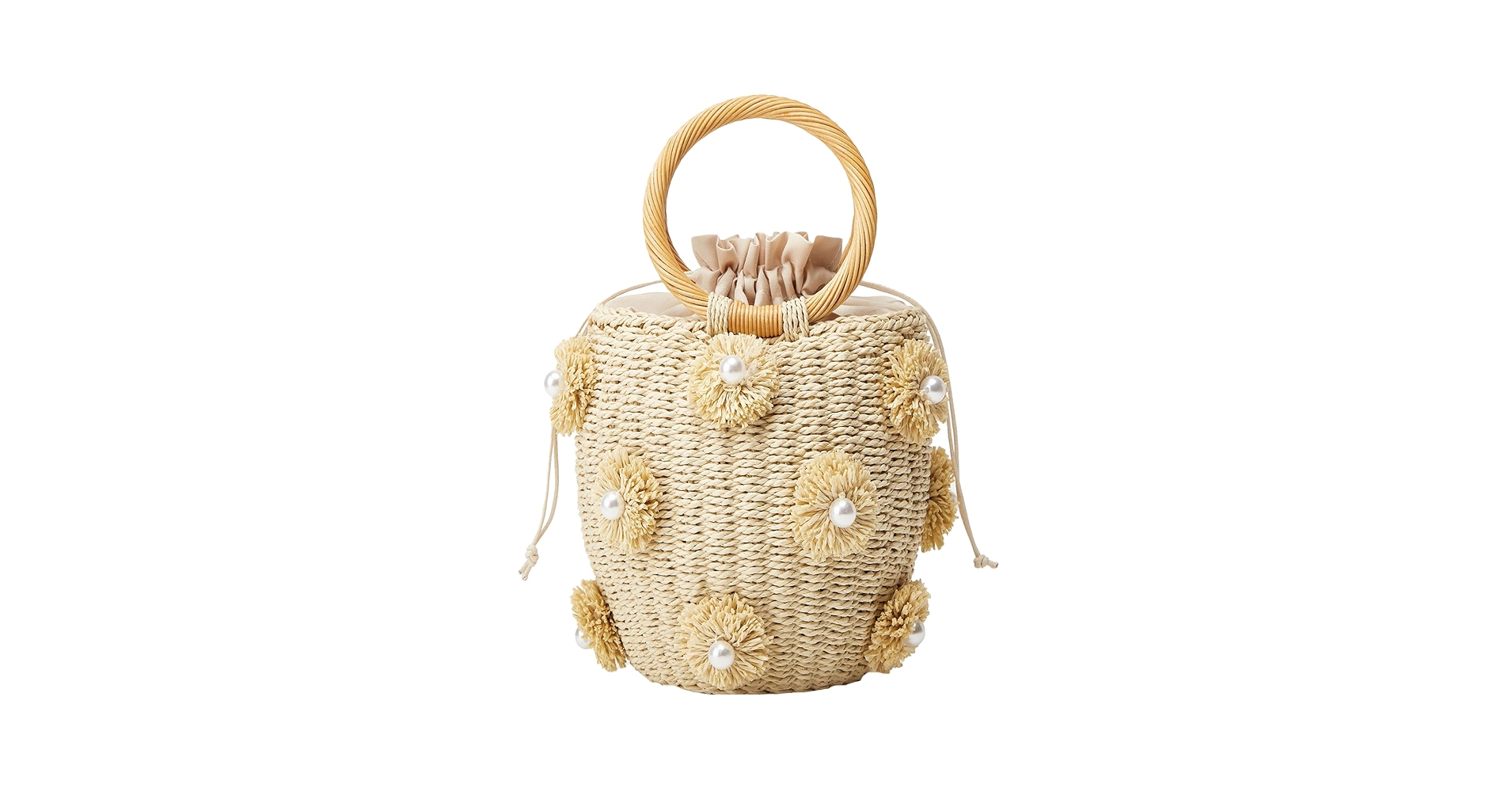 Amazon.com: Summer Straw Bag for Women Pearl Flower Bucket Tote